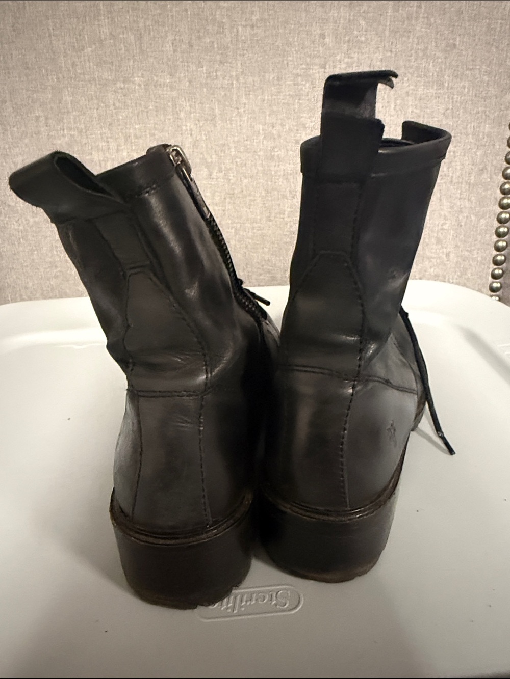 Frye Women’s Black Lace-Up Combat Boots - Picture 3 of 6